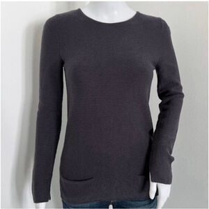 The White Company White Label Merino Wool & Cotton Sweater – Size 4 (UK 8) – Gra